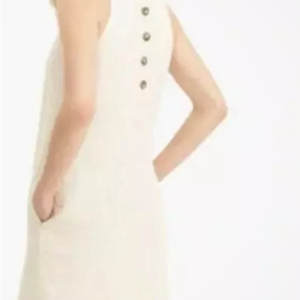 JCrew Franco linen shift dress with back buttons and pockets. Fully lined. EUC.
